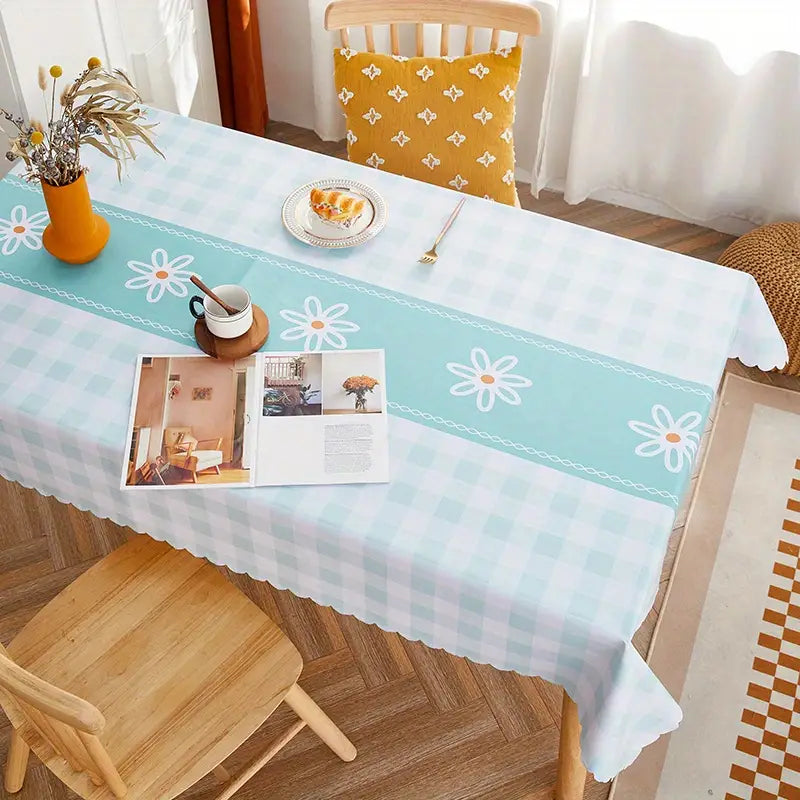 Thickened Waterproof PVC Table Cloth in Elegant Green