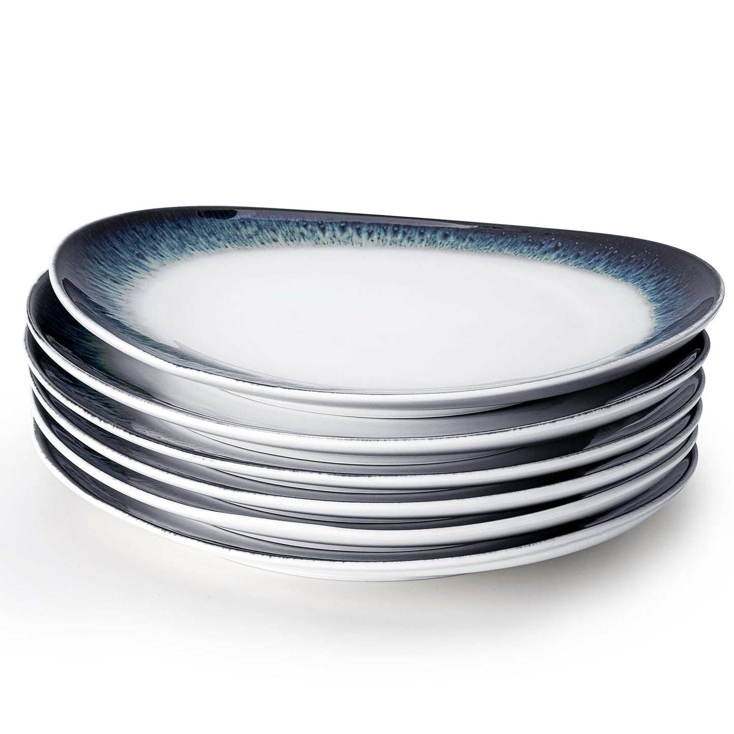Sweese Porcelain Dinner Plates 11 Inch Handmade Plates Set of 6 Dish Set for Lunch Party Wedding Restaurant Microwave Oven Dishwasher Safe Each Different