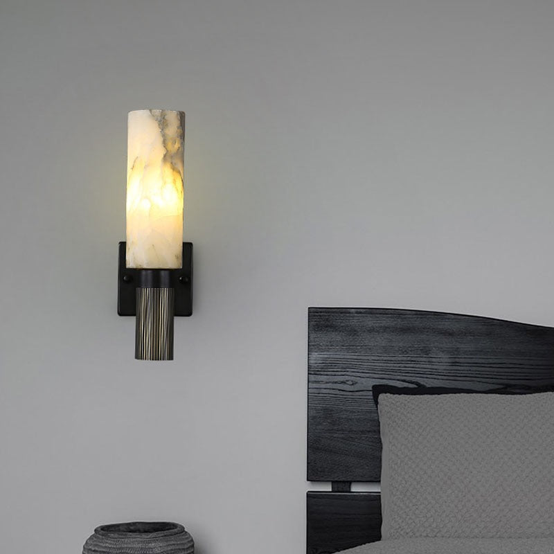 Modern Marble and Copper Wall Lamp with Adjustable Lighting