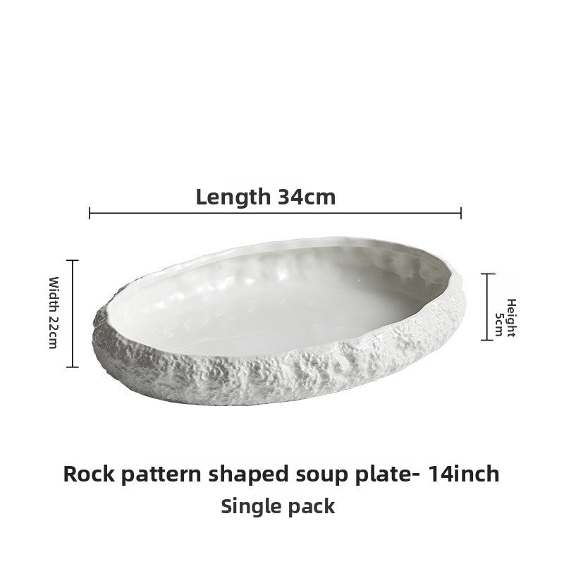 Rock Pattern Porcelain Soup Plates