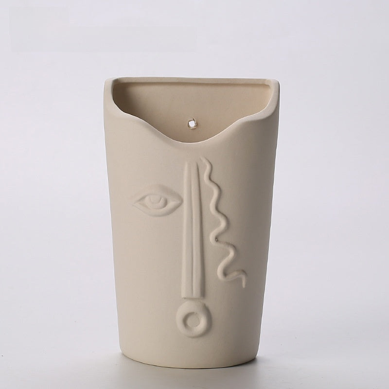 Creative Ceramic Face Vase for Home Decor