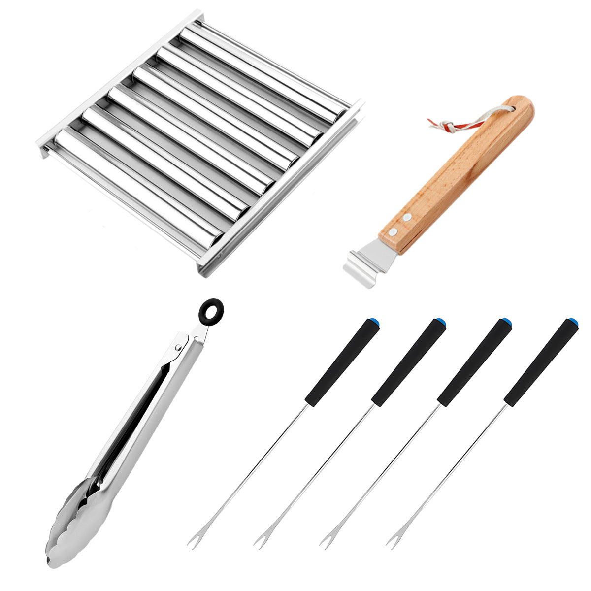 Stainless Steel Rolling Sausage Rack Barbecue Set
