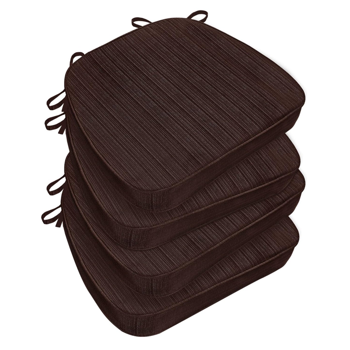 Nordic Comfort Dining Chair Cushions — Memory Foam Seat Pads with Ties, Set of 4