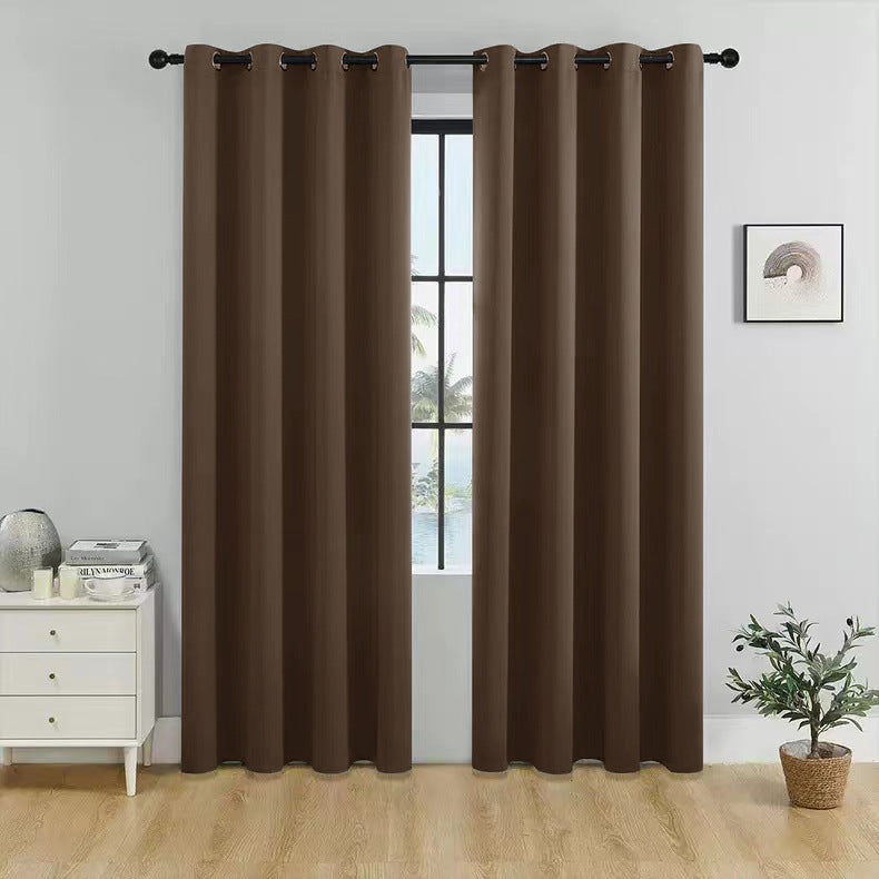 Curtains fully block out sunlight and provide protection from the heat.