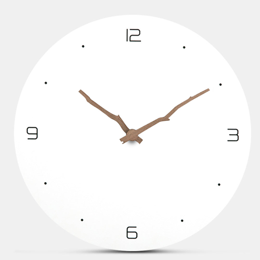 Nordic Style Wooden Wall Clock - Round Design