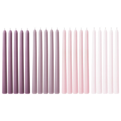 Viyffo Taper Candles 10 Inch Purple Set of 20 Unscented Dripless Smokeless Long Tall Tapered Candlesticks Wedding Home Decor Dinner Natural Color Series