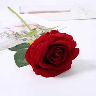 Flannel Rose Faux Flower Decor