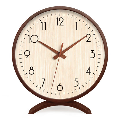 Japanese Style Solid Wood Table Clock Silent Modern Home Decor
