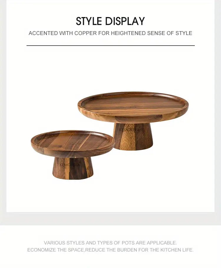 Wooden Round Dessert Plate - Creative Food Serving Tray