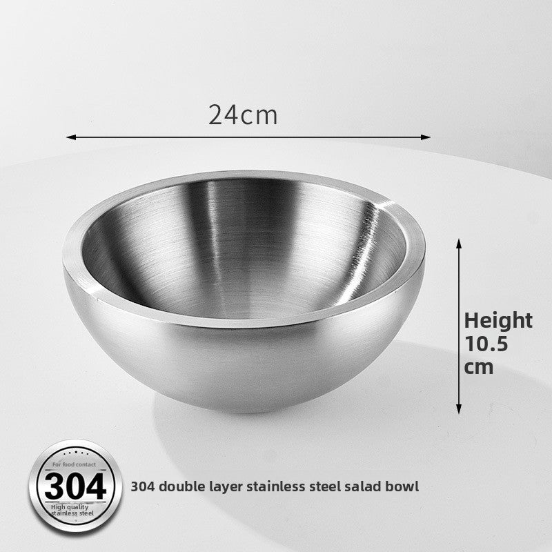 Stainless steel salad bowl
