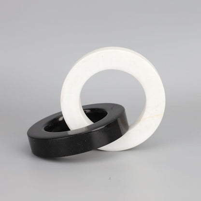 Modern Black White Marble Ring Decor