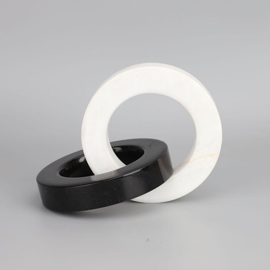 Modern Black White Marble Ring Decor