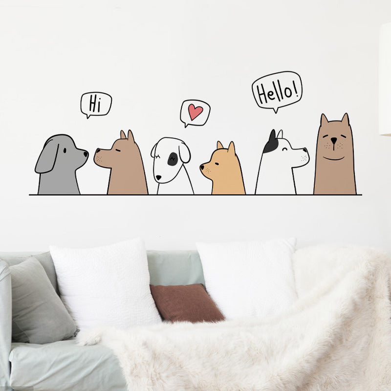 Cute Puppies Wall Stickers for Kids' Room Decoration