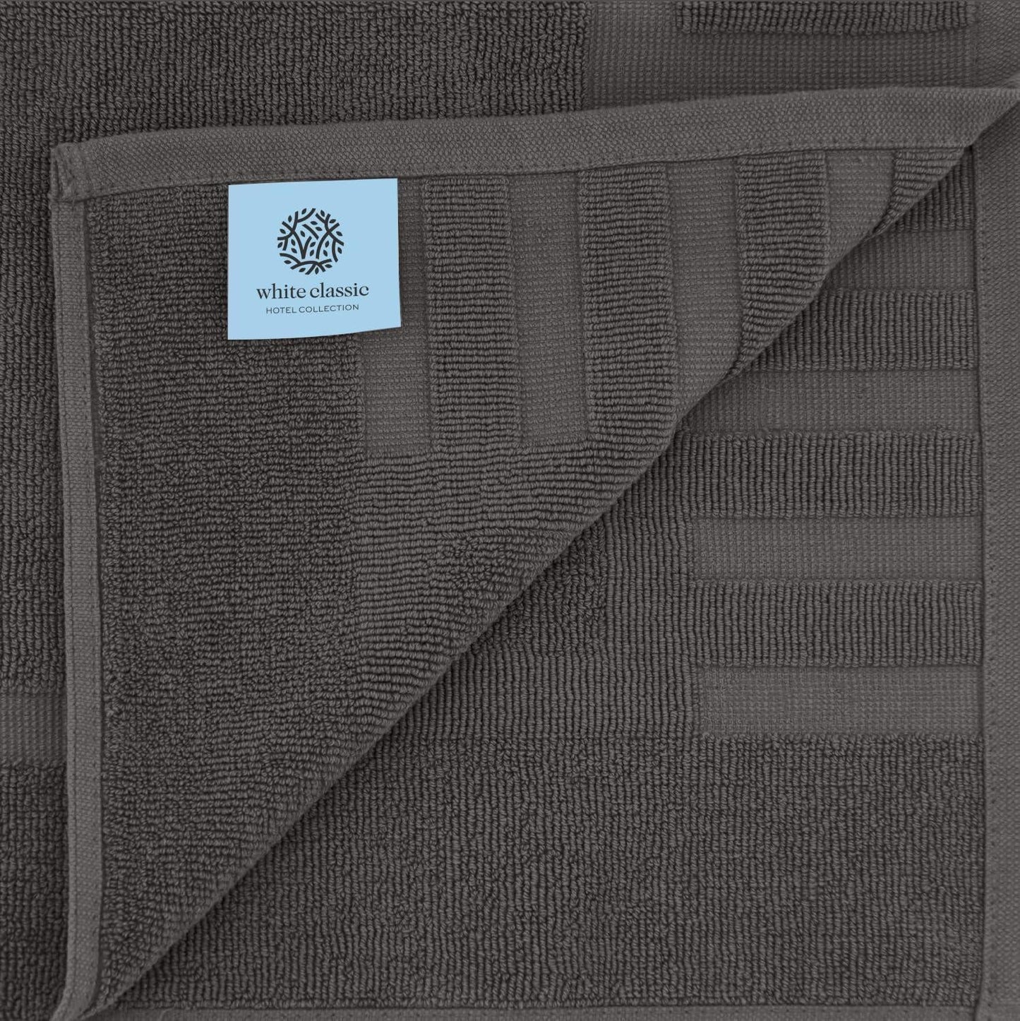 Luxury Cotton Bath Mat Set – Dark Grey, 1000 GSM, 22”×34”, 2-Pack