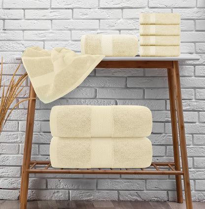 Luxury Beige Bath Towel Set of 8