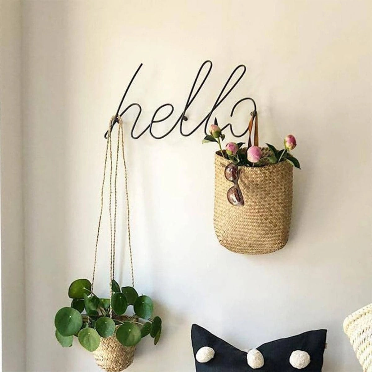 Nordic Iron Letter Wall Decor with Hooks