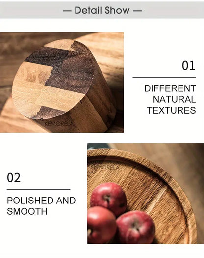 Wooden Round Dessert Plate - Creative Food Serving Tray