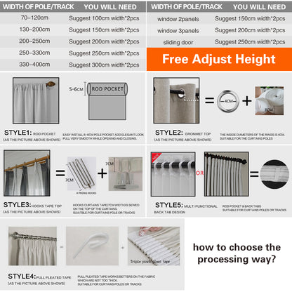 Minimalist Grommet Blackout Curtains – Grey, Multiple Sizes