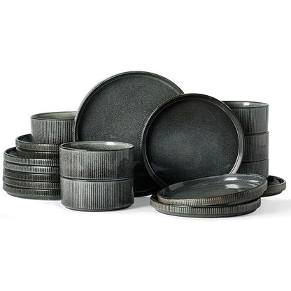 Embossed Ceramic Dinnerware Set 16 Pieces