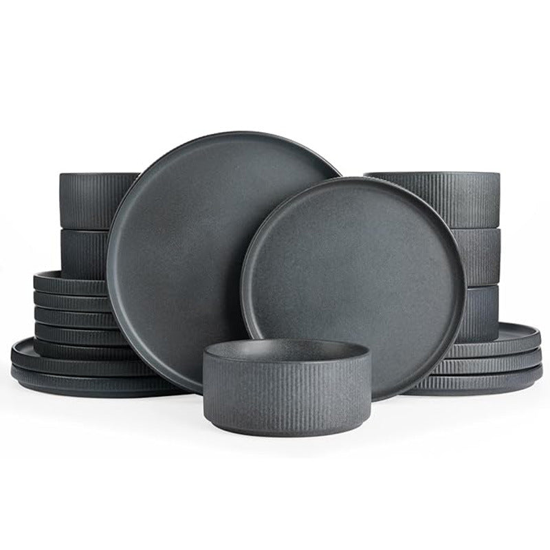 Embossed Ceramic Dinnerware Set 16 Pieces