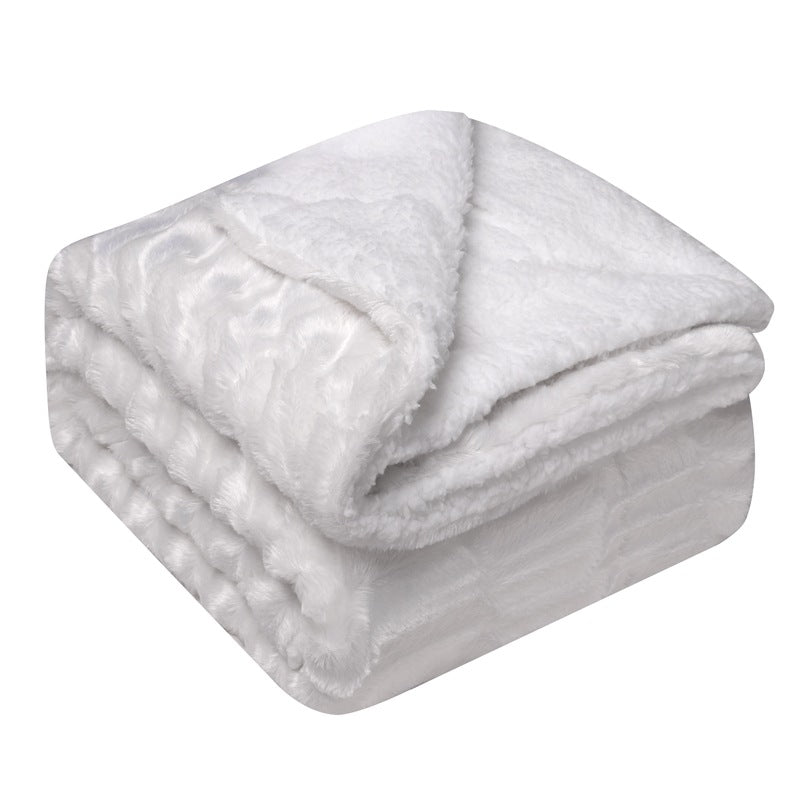 Double-Layer Faux Fur Plush Blanket