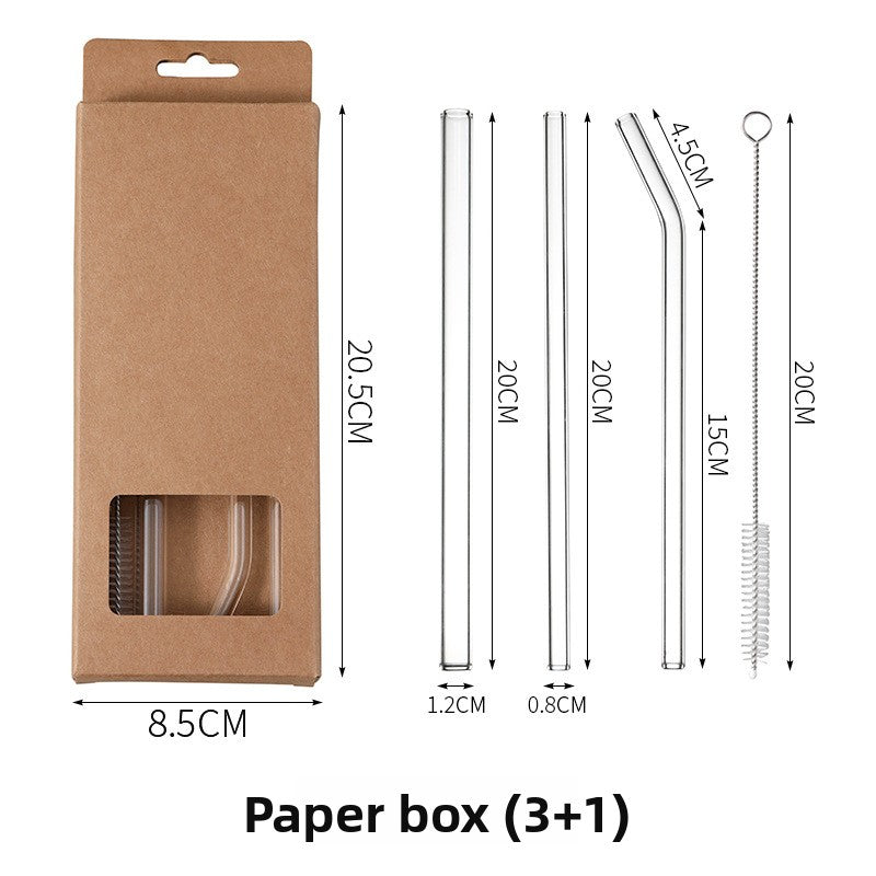 High borosilicate transparent glass straw