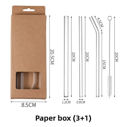 High borosilicate transparent glass straw