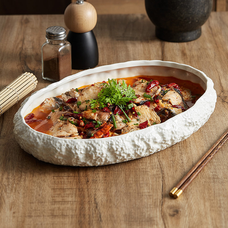 Rock Pattern Porcelain Soup Plates