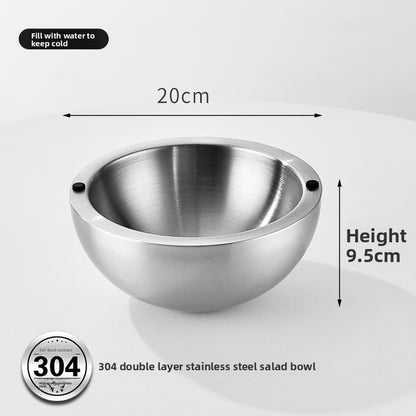 Stainless steel salad bowl