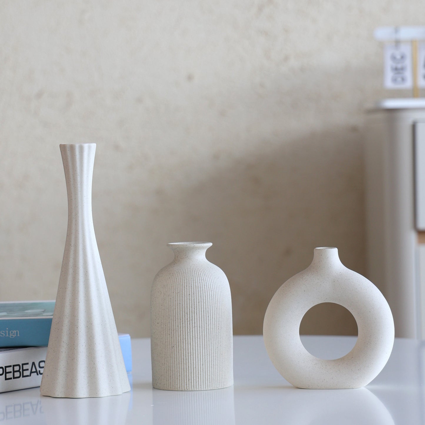 Ceramic Vase with Artificial Flowers for Home Decor