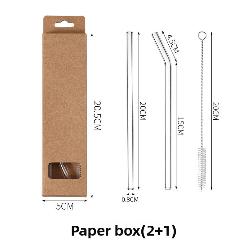 High borosilicate transparent glass straw