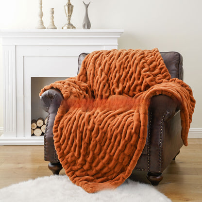 Luxury Rabbit Fur Plush Blanket