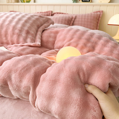 Flannel Fleece-Lined Bedding Set