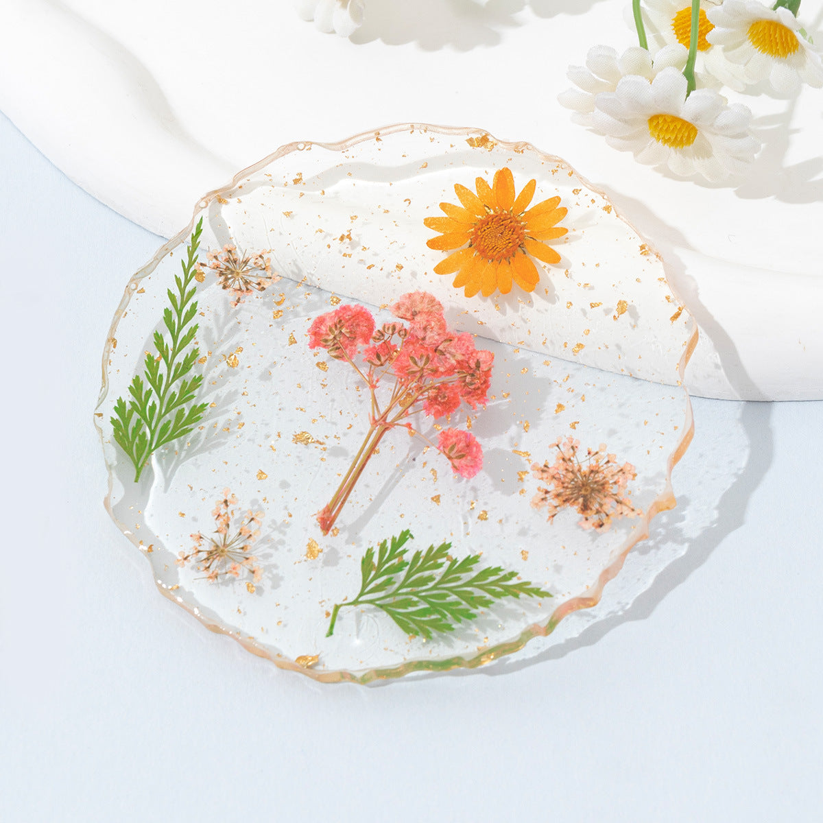 Resin Flower Coaster Heat Insulation Table Decor