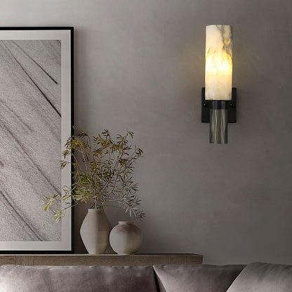 Modern Marble and Copper Wall Lamp with Adjustable Lighting