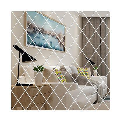 Diamond Pattern Acrylic Wall Mirror Decorative Set