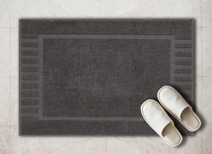 Luxury Cotton Bath Mat Set – Dark Grey, 1000 GSM, 22”×34”, 2-Pack