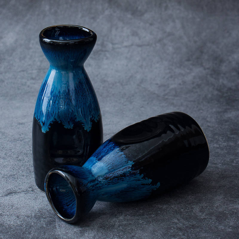 Japanese Ceramic Sake Set with Pot and Cups