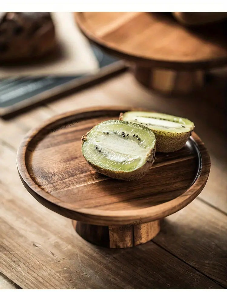 Wooden Round Dessert Plate - Creative Food Serving Tray