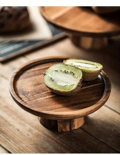 Wooden Round Dessert Plate - Creative Food Serving Tray