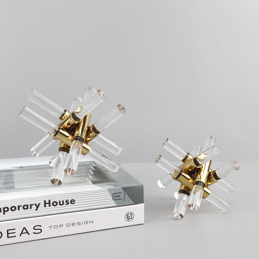 European Modern Acrylic Metal Cross Art Home Decor Ornament