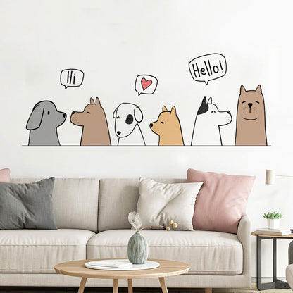 Cute Puppies Wall Stickers for Kids' Room Decoration