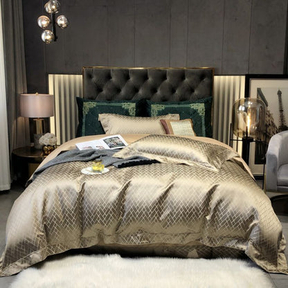 Luxury Black Gold Cotton Bedding Set