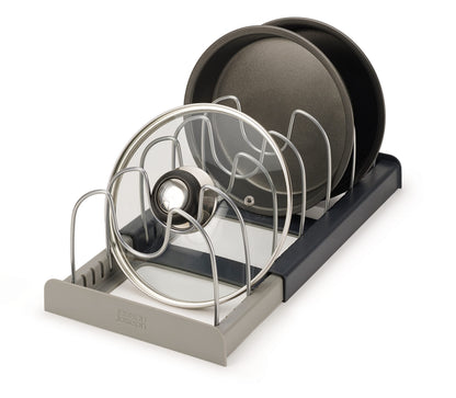 Joseph Joseph DrawerStore Expanding Kitchen Cookware Organizer Space Saving Drawer Storage for pan lids Baking Trays - Grey