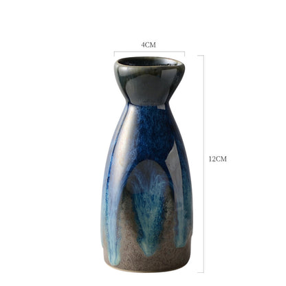 Japanese Ceramic Sake Set with Pot and Cups