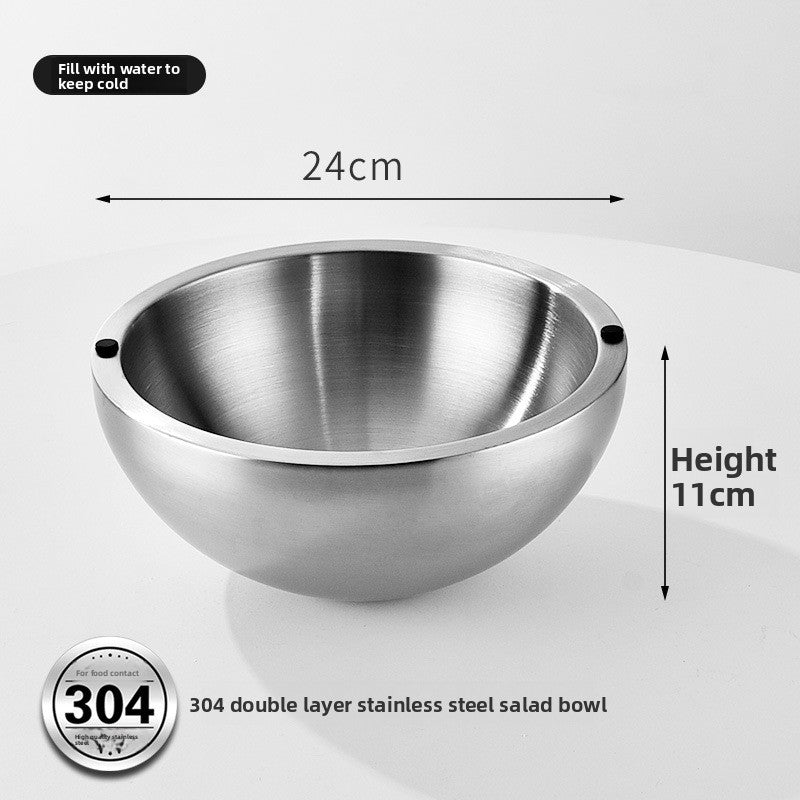 Stainless steel salad bowl