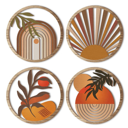 Bohemian Wooden Wall Hanging Decor Set