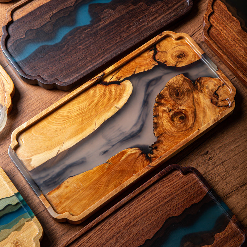 Japanese Style Handmade Wooden Dry Bubble Tea Tray