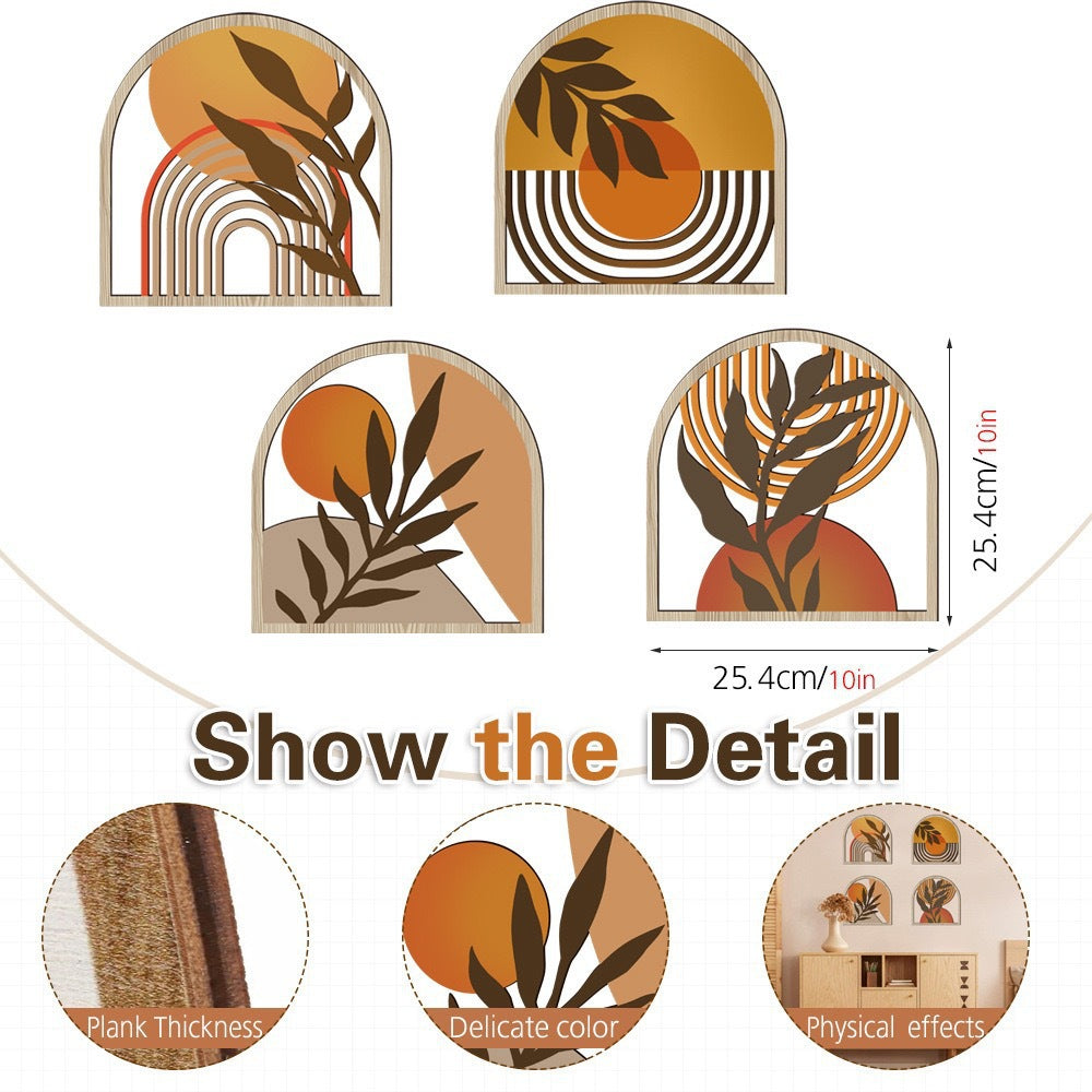 Bohemian Wooden Wall Hanging Decor Set