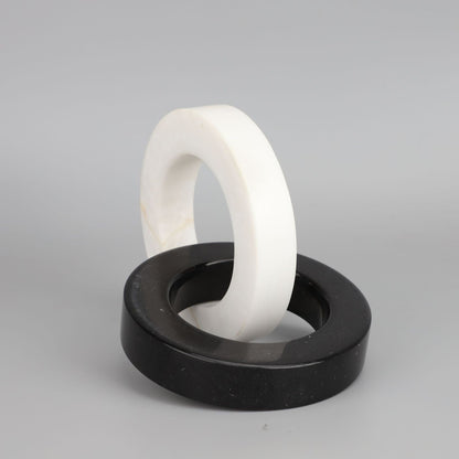 Modern Black White Marble Ring Decor